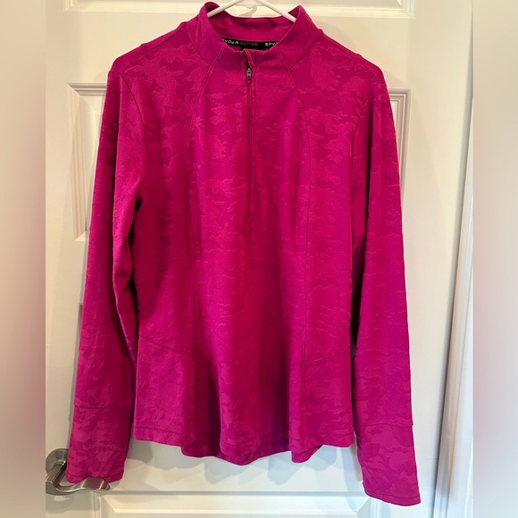 Spyder Women’s Hot Pink 1/4 Zip Activewear Sport Sweatshirt Size Large - Picture 1 of 10